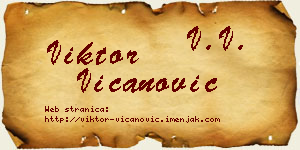 Viktor Vicanović vizit kartica